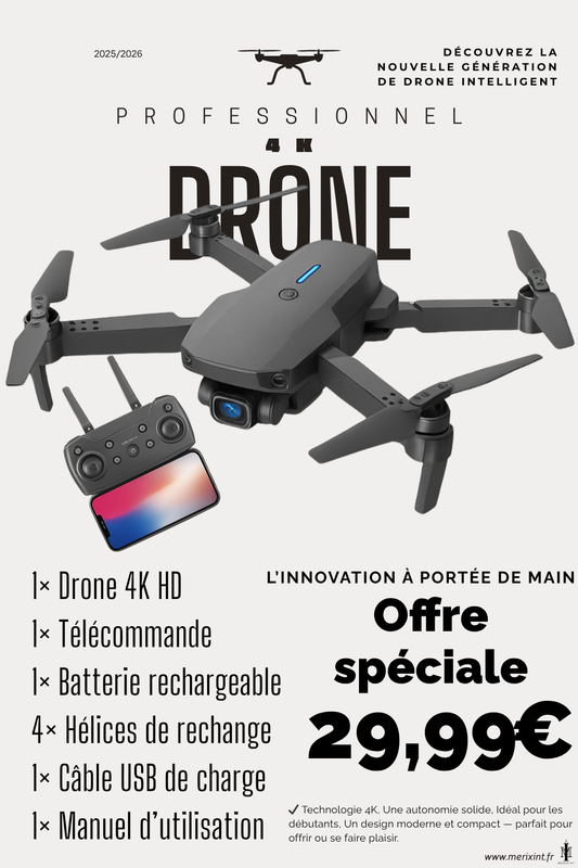 Drone professionnel 4K, FPV